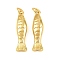Brass Pendants, Fish Charms, Long-Lasting Plated, Rack Plating, Cadmium Free & Lead Free, Golden, 26x6x4.5mm, Hole: 3.5mm
