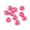 Nylon Tiny Button, Micro Buttons, Sewing Buttons, 2-Hole, Deep Pink, 4.5x1.5mm, Hole: 0.8mm