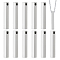 12Pcs 304 Stainless Steel Pendants, Rectangle Charm, Stainless Steel Color, 28x4x4mm