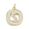 Rack Plating Brass Micro Pave Clear Cubic Zirconia Pendants, with Shell, Cadmium Free & Lead Free, Long-Lasting Plated, Real 18K Gold Plated, with Jump Ring, Letter S, 17.5x15x2.5mm, Hole: 3mm
