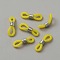 Silicone EyeGlass Holders, with Platinum Iron Findings, Yellow, 21.5x6x4.5mm