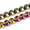 Electroplate Transparent Glass Beads Strands, Heart, Faceted, AB Color Plated, Half Plated, Gold, 15x13x8.5mm, Hole: 1mm, about 50pcs/strand, 23.62 inch(60cm)