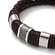 Ретро кожаный плетеный браслет для мужчин BJEW-A039-01A-2