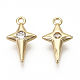 Brass Micro Pave Cubic Zirconia Charms KK-R136-051-NF-2