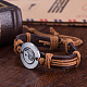 Réglable en alliage de zinc unisexes occasionnels yin-yang et des bracelets en cuir BJEW-BB15589-10