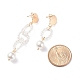 Orecchini a bottone pendenti con anello di perle con perle di conchiglia EJEW-TA00045-1