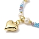 Halskette mit Herzanhänger aus Legierung NJEW-Q320-01G-2
