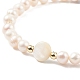 Pulsera trenzada de perlas y conchas naturales BJEW-JB08237-03-5