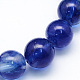 Pastèque bleu perles de verre en pierre brins G-S145-6mm-1
