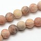Natural Sunstone Frosted Round Bead Strands G-O039-07-10mm-1