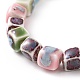 Bracelet extensible en perles de porcelaine colorées faites à la main de style ethnique pour femme BJEW-JB09089-03-4