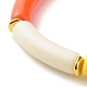 Bracelet extensible en perles acryliques opaques tube incurvé pour femme adolescente BJEW-JB06940-01-4