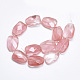 Chapelets de perles en verre de quartz de cerise G-T122-01N-2
