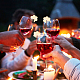 Etiqueta de los encantos de la copa de vino de acrílico de la flor AJEW-WH0248-384B-6