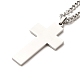 304 acier inoxydable colliers croix pendentif NJEW-M197-04P-3