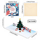 長方形の3dクリスマスツリーは紙のグリーティングカードをポップアップします  封筒付き  クリスマスの日の招待状  クリスマスツリー模様  150x150x4.5mm AJEW-WH0289-25-2