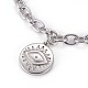 304 Stainless Steel Cable Chain Charm Bracelets BJEW-O169-08-3