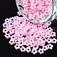 手作り樹脂クレイカボション  花  ピンク  4~5x4~5x1.5mm  穴：2mm  約27775個/500g CLAY-S091-042B-1