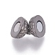 Brass Micro Pave Cubic Zirconia Magnetic Clasps with Loops ZIRC-G097-01-3