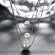 925 стерлингового серебра ожерелья многоуровневые NJEW-BB18740-6