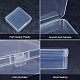 BENECREAT 10 pack Square Clear Plastic Bead Storage Containers Box Case with Flip-Up Lids for Small Items CON-BC0004-62-5
