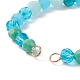 Bracelets tressés en perles de verre à facettes de couleur dégradée AJEW-JB01148-3
