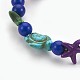 Bracelets extensibles pour enfants en perles synthétiques turquoise (teintes) BJEW-JB03889-3