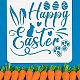 FINGERINSPIRE Happy Easter Stencil 30x30cm Reusable Easter Buuny and Egg Drawing Stencil Large Size Easter Day Decoration Stencil for Painting on Wall DIY-WH0383-0009-3