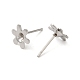 Accessoires pour boucles d'oreilles en acier inoxydable fleur 201 STAS-Q315-09P-2