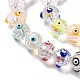 Hebras de perlas de vidrio de mal de ojo transparente LAMP-K037-04A-3