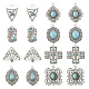 16Pcs 8 Styles Synthetic Turquoise Pendants FIND-TA0002-15-2