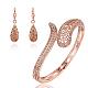 Real Rose Gold Plated Eco-Friendly Tin Alloy Czech Rhinestone Party Jewelry Sets SJEW-BB08987-C-1