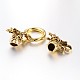 Tibetan Style Alloy Dragon Head with Ring Push Gate Spring Gate Rings PALLOY-E393-01AG-2