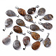 Teardrop Dyed Natural Crazy Agate Obsidian Pendants G-Q368-12-1