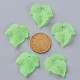 秋のテーマ透明なつや消しアクリルパーツ  カエデの葉  薄緑  24x22.5x3mm  穴：1mm X-PAF002Y-28-4