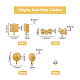 DICOSMETIC 48Pcs 6 Style Half Round & Bowknot & Rectangle Alloy Stud Earring Findings FIND-DC0003-22-2