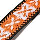 10ヤードのエスニックスタイルの刺繍ポリエステルリボン  ジャカードフラワーリボン  服飾材料  オレンジ  2インチ（50mm） OCOR-XCP0002-19-3