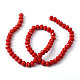 1 fil opaque solide couleur rouge foncé cristal verre rondelle perles brins X-EGLA-F046A-18-3
