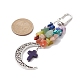 Natural & Synthetic Gemstone Chip & Cross Pendant Decoration HJEW-TA00086-3