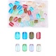 48Pcs 8 Colors Synthetic Moonstone Beads Strands G-SZ0001-05-1