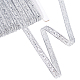 FINGERINSPIRE 20 Yards Metallic Braid Trim with 8-Shape Pattern Sliver Sequins Lace Ribbon 3/8