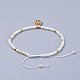 Bracelets de perles tressées en verre galvanoplastie BJEW-JB04311-02-3