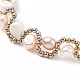 Natural Pearl & Glass Braided Beaded Bracelet BJEW-JB08091-02-4