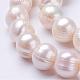 Fili di perle di perle d'acqua dolce coltivate naturali PEAR-P002-08-3