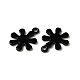 スプレー塗装 201 ステンレススチールチャーム  花のチャーム  ブラック  11.5x9x0.5mm  穴：1mm STAS-I672-10A-2