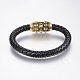 Braided Leather Cord Bracelets BJEW-H562-02AG-3