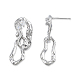 Clear Cubic Zirconia Interlocking Twist Oval Dangle Stud Earrings EJEW-N012-50P-3