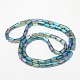 Faceted Column Electroplated Glass Beads Strands EGLA-F102-01A-3