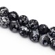 Faceted Round Natural Snowflake Obsidian Beads Strands G-E302-092-6mm-1