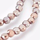 Full Rainbow Plated Frosted Glass Faceted Flat Round Beads Strands EGLA-A033-F4mm-FR10-2